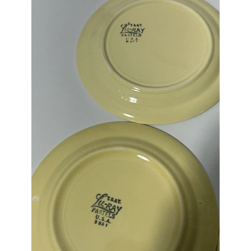 Vintage Luray Pastels 6.25” Bread Dessert Plate Yellow Set of 4